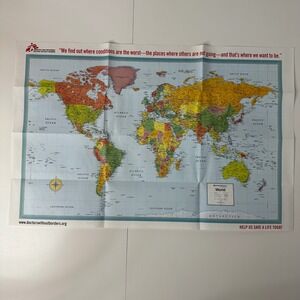 Rand McNally Doctors Without Borders World Map Gall Stereographic Projection
